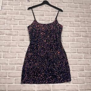 BP Purple Sequined Mini Dress Women's M Evening Wear Cocktail Holiday